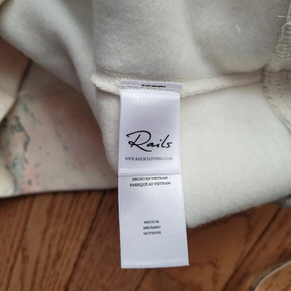 Rails Maren Hoodie Ivory Pastel Marble Women's Size M Sweatshirt - Picture 7 of 12